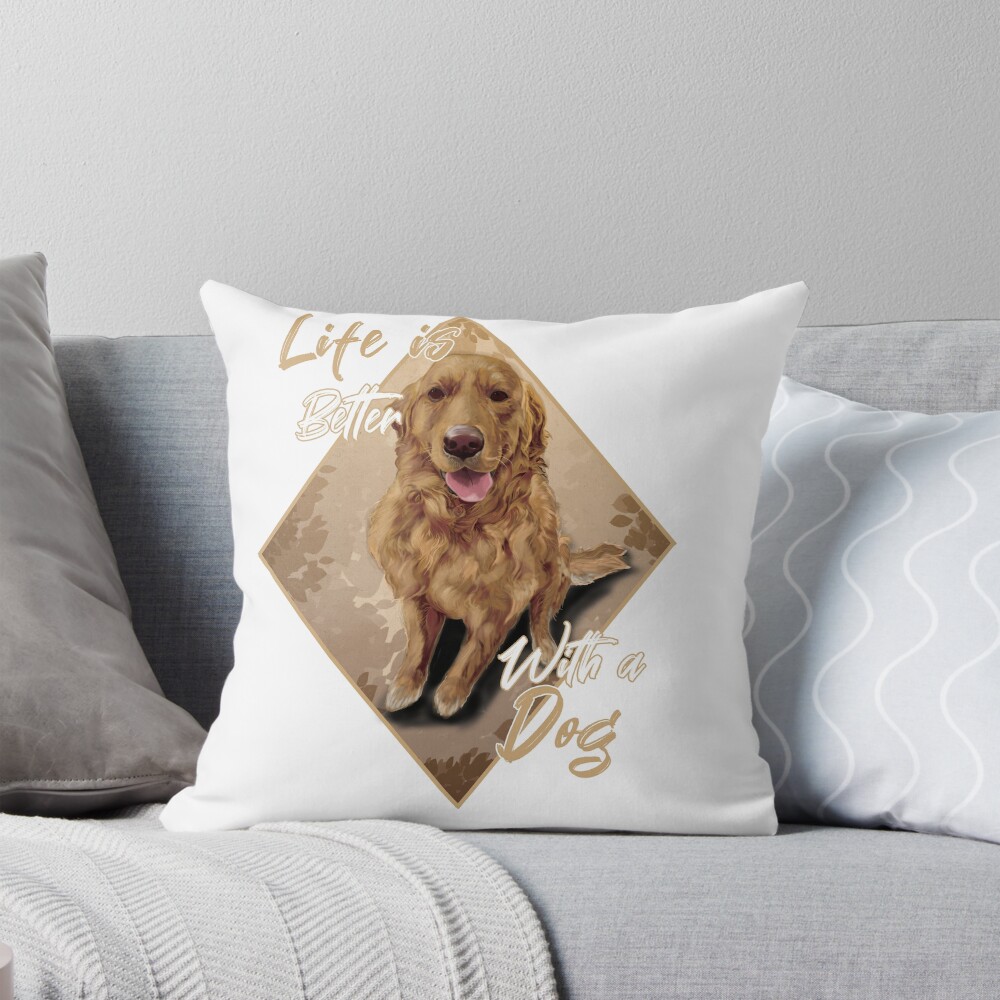 Golden Retriever grafikával ellátott párna