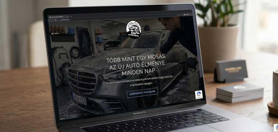 Kiss Autókozmetika - bemutatkozó oldal egyéni vállalkozó számára