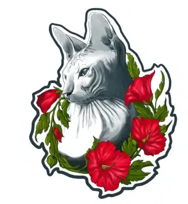 Sphinx cat portrait digital painting