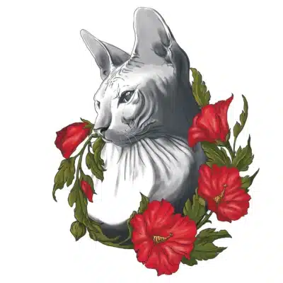 Sphinx cat portrait painting